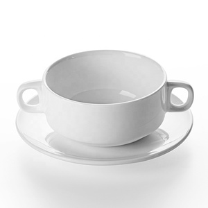 270 ml Empilables Bol à Soupe Avec Poignée et Soucoupe, Bol À Salade En Céramique, Ramequin Bol $ - Product Image 2