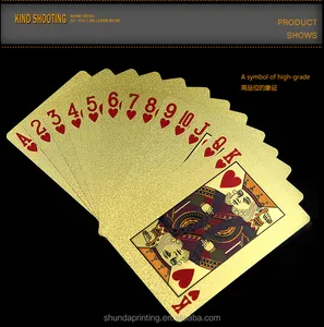 SHUNDA Gold Carte Da Gioco 40 Plastic Made in China Card Game Playing Card Deck Box 16 Pcs Plastic Empty Tradin 100% Waterproof