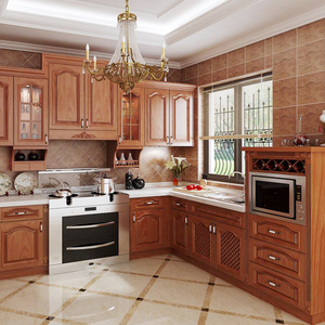 Mobile da <span class=keywords><strong>Cucina</strong></span> Personalizzato in Stile Antico Reale in Compensato <span class=keywords><strong>Marrone</strong></span> per la Tua Casa - Product Image 3