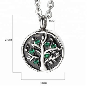 <span class=keywords><strong>Promo</strong></span>-colgante de ceniza de acero inoxidable, joyería personalizable con urna de cremación de árbol de la vida, collar para cenizas - Product Image 6