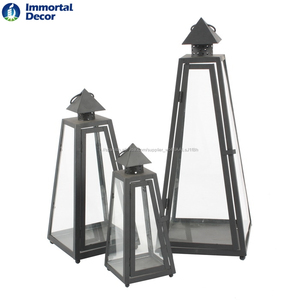 Color plata pirámide metal vidrio vela linternas de <span class=keywords><strong>3</strong></span> - Product Image 2