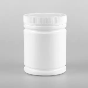 500ml wide mouth round white hdpe plastic bottle with Lid package protein powder jar