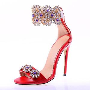 <span class=keywords><strong>Scarpe</strong></span> da festa con Logo personalizzato con strass a fiore colorato con tacco alto e tacco alto - Product Image 2