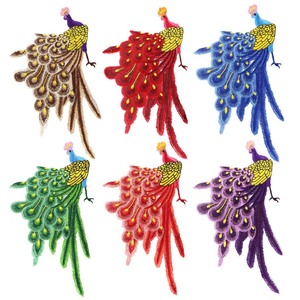 Patchs <span class=keywords><strong>à</strong></span> <span class=keywords><strong>coudre</strong></span> en forme de paon pour vêtements, mode, dentelle animale, broderie, applique, vêtements, robe, accessoire de fête, 45*24cm - Product Image 1