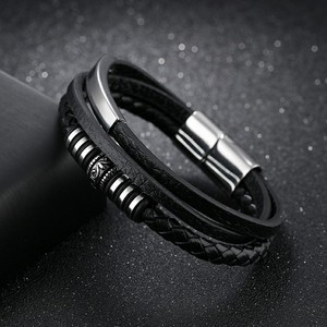 Marlary bracciale in pelle intrecciata con gioielli da uomo personalizzati alla moda con chiusura magnetica negozio di <span class=keywords><strong>bracciali</strong></span> in pelle da uomo - Product Image 3