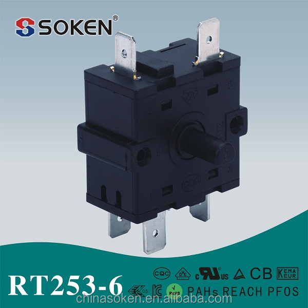Soken поворотный переключатель 16A 250VAC 6 позиция CQC TUV CB UL KC