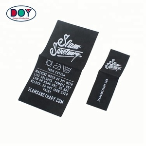 Nouvelle conception, étiquettes tissées à coudre, logo de marque personnalisé, pli central, étiquette de col pour accessoires vestimentaires - Product Image 6