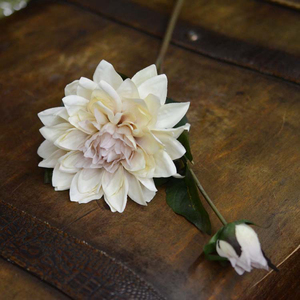 Bunga sutra Dahlia buatan berkualitas tinggi dekorasi pernikahan pernikahan buatan artifisial bunga buatan putih - Product Image 3