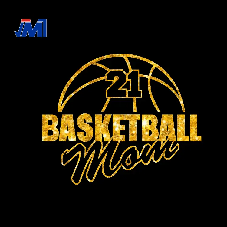 custom design Basketball Glitter Transfer Vinyl