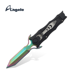 Titanium Rainbow Vaste Mes Met Pocket Clip