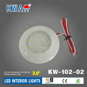 Rv Lights Interior KWATT Factory High Quality LED Ceiling 12-24V 12LED Circle Bezel Vehicle Auto Interior Lights For Caravan Cabin RV With CE RoHS
