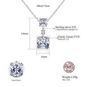 Collana con Ciondolo in Cristallo CZCITY, Argento 925, Collane con Catena per Donne, Ciondoli in Argento con Zirconia Cubica - Product Image 2
