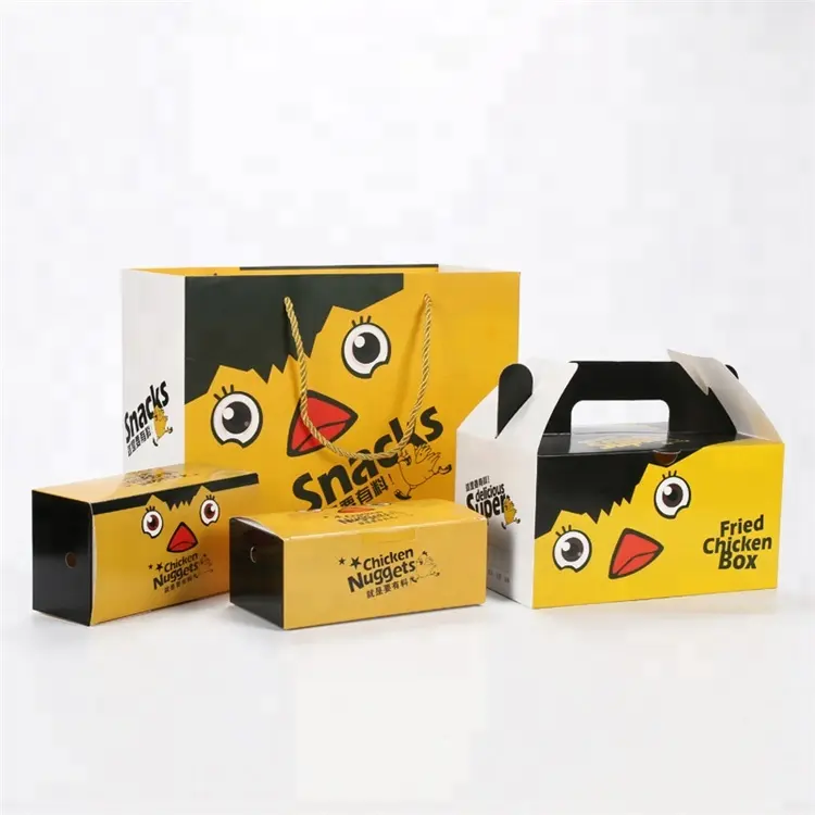 Kunden spezifische Take Away Food Grade Hot Dog Französisch gebratenes Huhn Karton Burger Box gebratenes Huhn Flügel Verpackungs boxen mit Logo