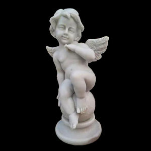 <span class=keywords><strong>Statue</strong></span> d'ange en marbre blanc, figurine de grande taille amulette de jardin, intérieur, poli - Product Image 1