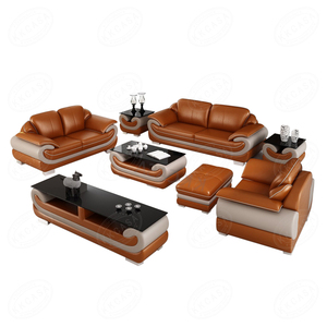 طقم أريكة جلدية لغرفة المعيشة، كنبة فاخرة، قائمة ماركات الأثاث، سوق صيني كبير - Product Image 3
