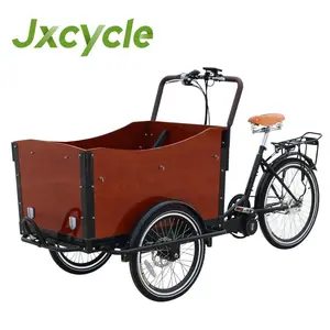 Nhà Máy Giá Rẻ Made Electric Cargo Ba Bánh Với Hộp Gỗ Cargo Kids Bike