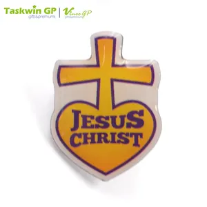 Badge de revers personnalisé, 1 pièce, bouton d'impression, en acier inoxydable, multicolore, jésus Christ