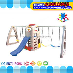 Jardín columpio de plástico al por mayor de cuatro asientos divertidos juguetes de juego solo asiento del columpio - Product Image 2