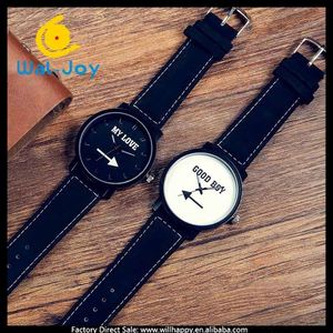 WJ-5941GOOD นาฬิกาควอตซ์สำหรับทั้งชายและหญิงหน้าปัดสีดำและขาวทรงเสน่ห์ - Product Image 3