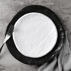 Set di Piatti e Vassoi in <span class=keywords><strong>Ceramica</strong></span> per Servire, Vendita Diretta dalla Fabbrica, Piatti per Sushi in Porcellana Bianca e Nera con Texture Effetto Pietra - Product Image 1