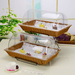 <span class=keywords><strong>Plastica</strong></span> Naturale Alla Ricerca di Canna Cesto di <span class=keywords><strong>Pane</strong></span> con Coperchio - Product Image 2