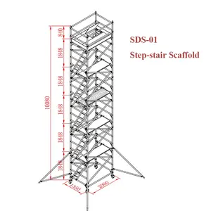 سهلة التركيب الألومنيوم البناء السقالات ستاير للبناء