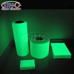 Filme de vinil fototoluminescente da fita do cortador do animal de estimação do pvc eco solvente uv da impressão que brilha no escuro auto adesivo