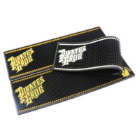 Tapis de bar noir en néoprène 3D souple antidérapant pour Jack Daniel's et Jagermeister