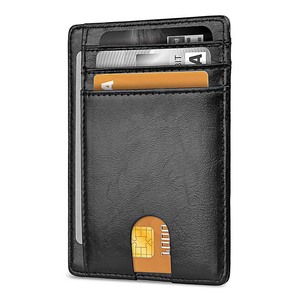 <span class=keywords><strong>Porte</strong></span>-cartes fin minimaliste, portefeuille de poche avant pour <span class=keywords><strong>homme</strong></span>, en <span class=keywords><strong>cuir</strong></span>, avec protection RFID pour cartes de crédit - Product Image 1