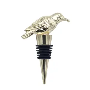 Christmas gift metal animal bird eagle shape bottle stopper home decoration zinc alloy gold plating wine stopper bottle stopper