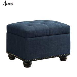 Haute Qualité À Faible Prix De Mode Chic Moderne Tissu Pied Reste Pouf De Rangement - Product Image 2