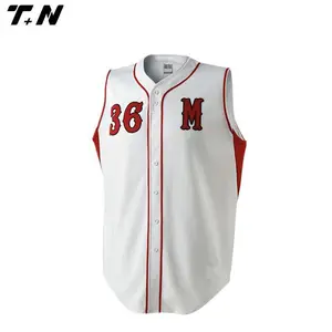 Camiseta sin mangas de béisbol de moda de diseño personalizado/camisa de béisbol