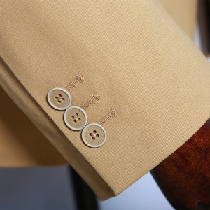 Giacca Autunnale BOYA Monopetto con Colletto a Risvolto Antivento Chic in Tessuto di Cotone Beige Vestibilità Slim Casual <span class=keywords><strong>Blazer</strong></span> Giacche da Uomo - Product Image 3