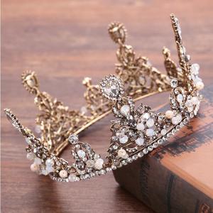 Vintage Retro Oro Da Sposa Da Sposa Diademi e Corone Per Le Donne La Sposa di Spettacolo di Promenade <span class=keywords><strong>Royal</strong></span> <span class=keywords><strong>Crown</strong></span> testa Accessori di Gioielli Da Sposa