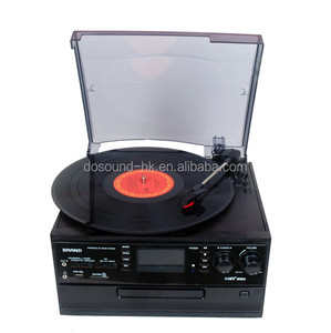 Professionale design Vintage con dischi in vinile lettore CD USB record e AM FM radio cassette - Product Image 2