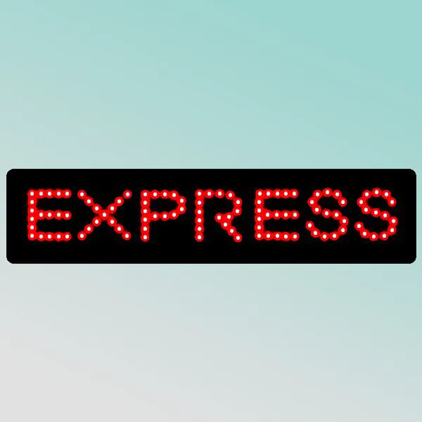 CE RoHS acrylic Red color 60X30X2.5cm led EXPRESS sign board for express company