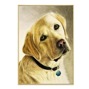 Museum quality custom professional realistic art 3d dog pictures handmade oil painting