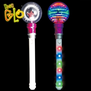 Çocuk oyuncak Led iplik Light Up prenses değnek parti Spinner değnek yıldız şekli - Product Image 1