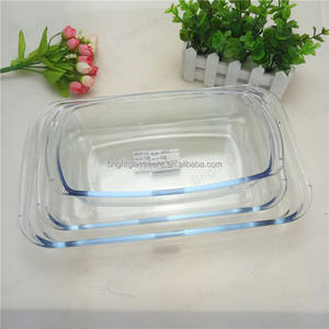 Chiaro bluastro cucina usato di vetro piatto di cibo sicuro forno a microonde borosilicato cucina usato di vetro piatto di cibo - Product Image 4