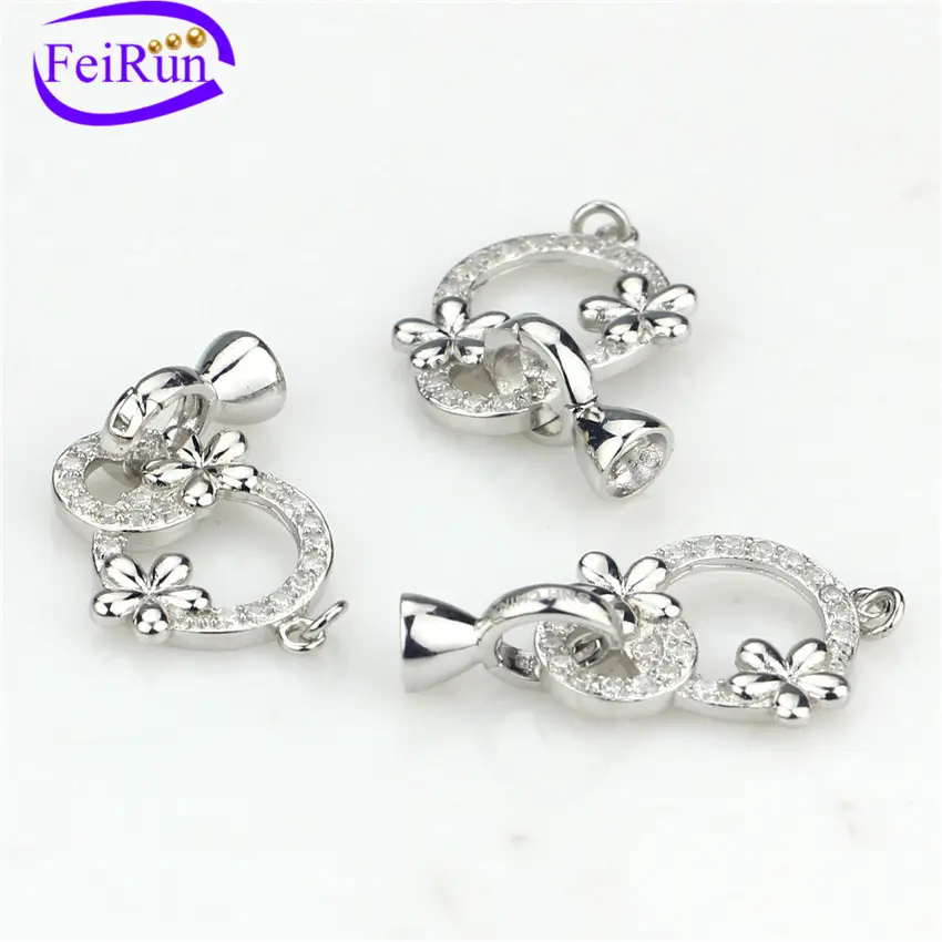 FEIRUN flower shape fashion 925 sterling silver clasp, cheap clasp, magnetic lock clasp for jewelry