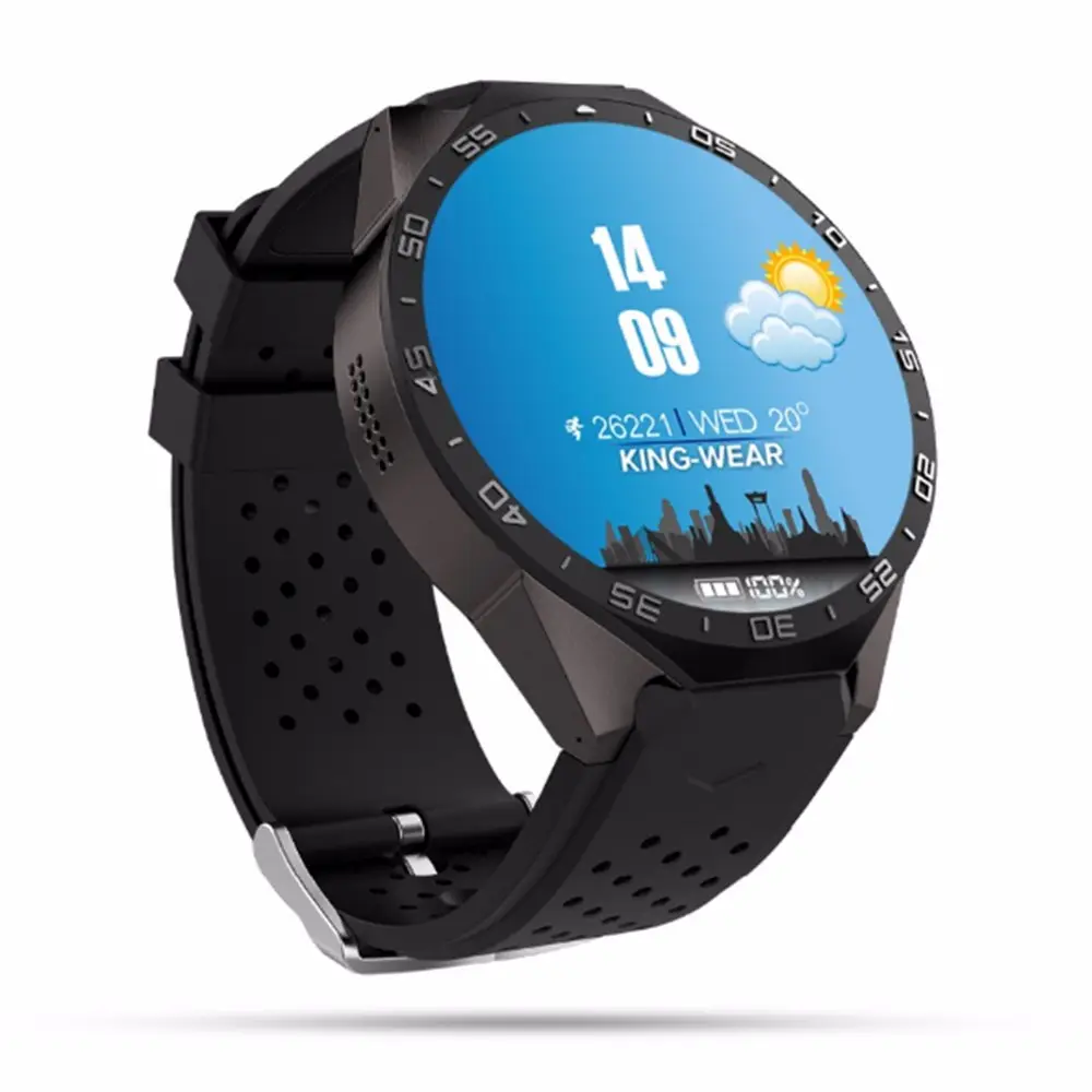 2016 Full round smart watch kw88 android OS wifi gps 3G WCDMA mtk6580 heart rate smart watch phone kw88