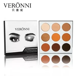 VERONNI 9 Colors Glitter Bronze Eyeshadow Palette Highlighter Tím Kỳ Nghỉ Eye Shadow Ép Powder Shimmer Trang Điểm