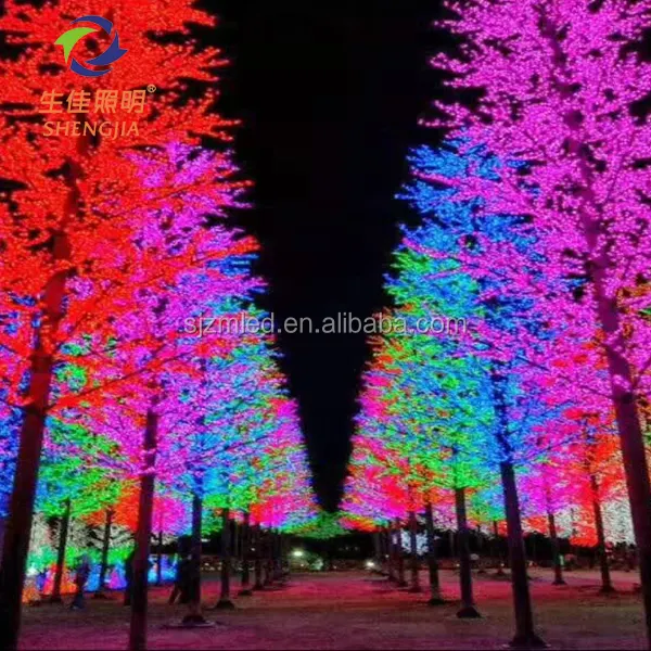 Luzes de natal artificiais personalizadas, 2.5 m, para áreas externas, led, cereja, branca, para árvore