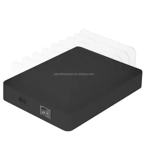 VOXLINK pengisi daya USB Desktop portabel, dudukan berdiri portabel 8 port 96W untuk ponsel Tablet PC