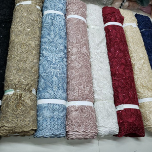 Nuevo diseño neto bordado tela de encaje para el vestido de Boda nupcial - Product Image 6