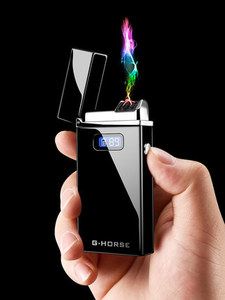 Mode led cigarette alliage de zinc oem briquet personnalisé métal double arc usb briquet rechargeable briquet cadeau boîte paque - Product Image 4