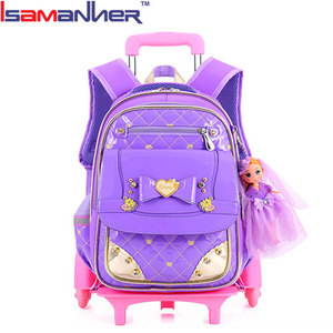 Extraíble niños subir escaleras carro mochila marca elegante bolso <span class=keywords><strong>de</strong></span> escuela <span class=keywords><strong>de</strong></span> los niños <span class=keywords><strong>con</strong></span> 6 <span class=keywords><strong>ruedas</strong></span> - Product Image 2