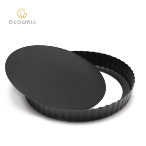 हटाने योग्य नीचे के साथ 22cm काले कार्बन स्टील पाई पैन गैर छड़ी कोटिंग केक ढालना पिज्जा पैन - Product Image 2