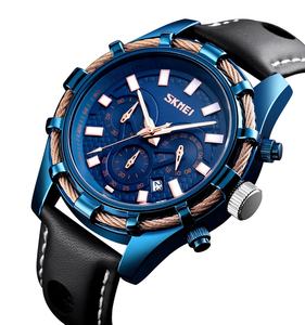 Skmei 9189 su ordinazione degli uomini della vigilanza 2019 di lusso striscia di cuoio analogico cronometro orologi <span class=keywords><strong>da</strong></span> polso - Product Image 4