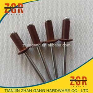 Fournisseur chinois de rivets aveugles en aluminium peints en brun clair DIN7337, offre toutes les couleurs pour la <span class=keywords><strong>pose</strong></span> de conduits - Product Image 5